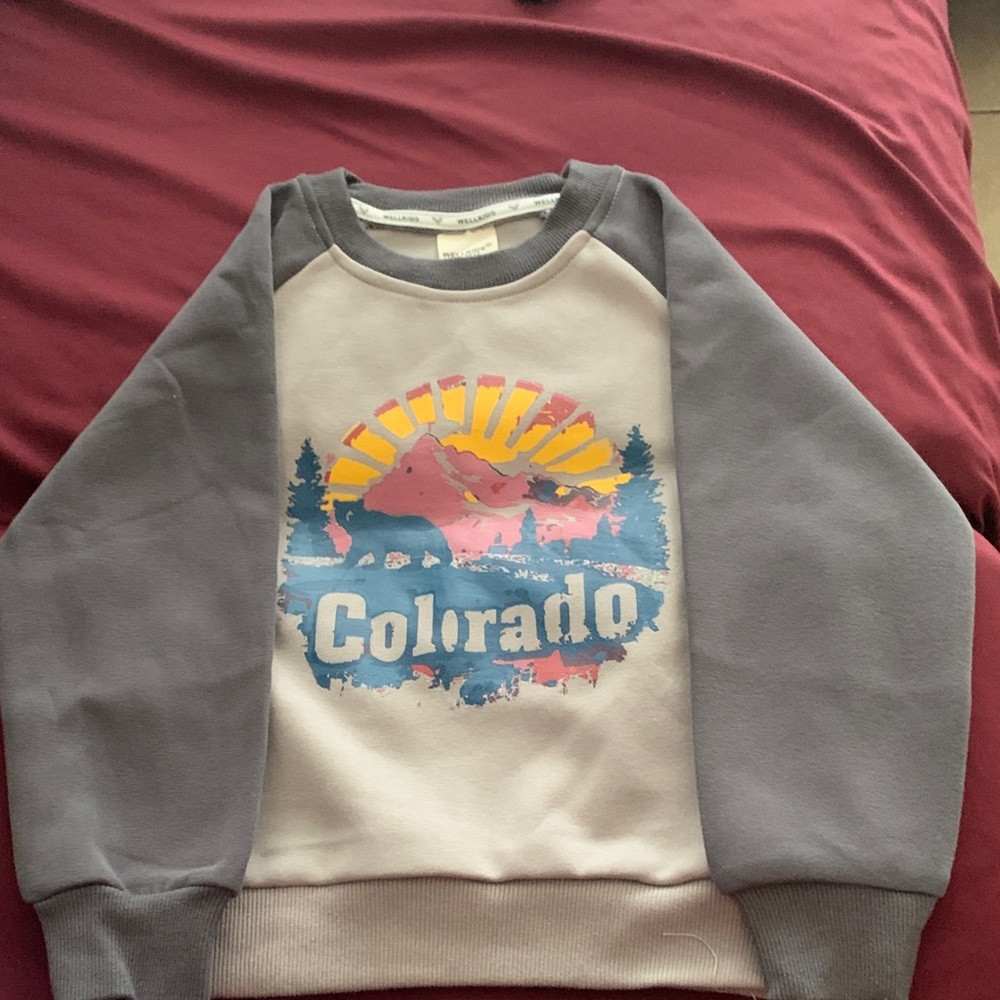 Gray and White Graphic Men's Sweater